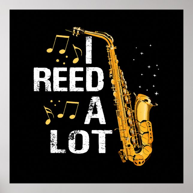 Affiche Saxophone drôle (Devant)
