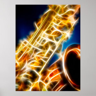 Affiche Saxophone - Fractal