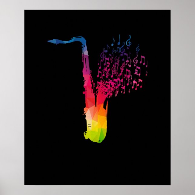 Affiche Saxophone - Musicien de jazz Saxophoniste Cadeau (Devant)