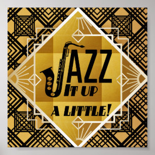 Affiche Saxophone noir