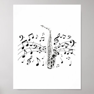 Affiche Saxophone Player Musicien d'instruments de musique