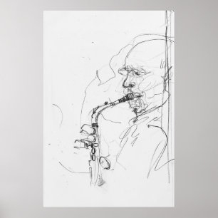 Affiche Saxophoniste artistique -