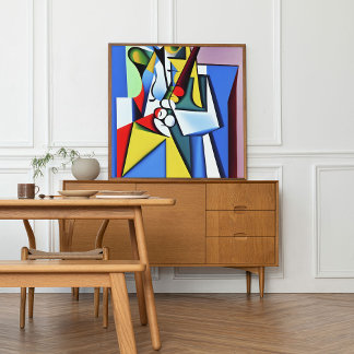 Affiche Saxophoniste de jazz | L'art cubiste par Kubilay A