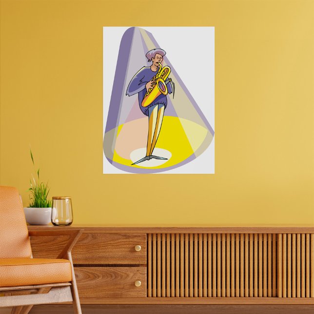 Affiche Saxophoniste sous les feux de la rampe (Créateur téléchargé)