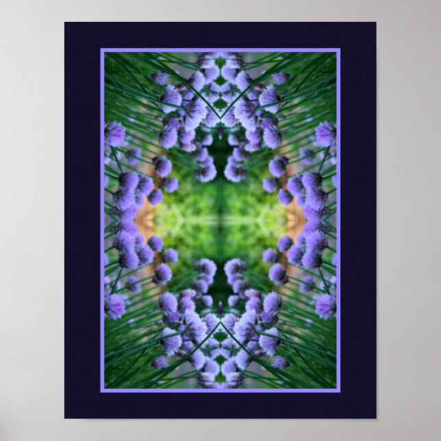 Affiche Scallion violet Fleurs Abstraites Orton (Devant)