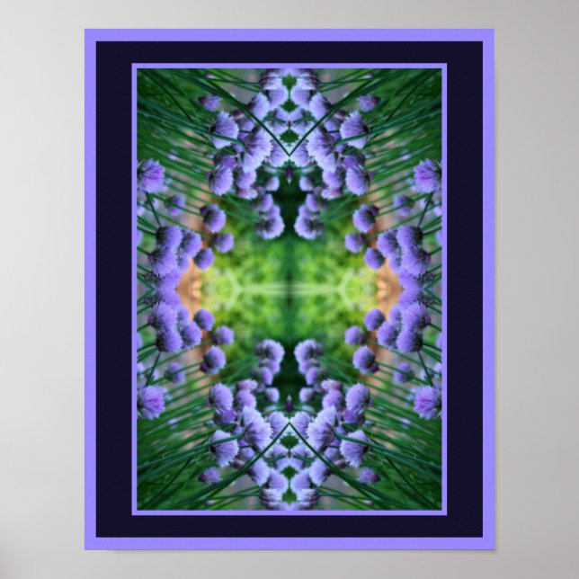 Affiche Scallion violet Fleurs Abstraites Orton (Devant)