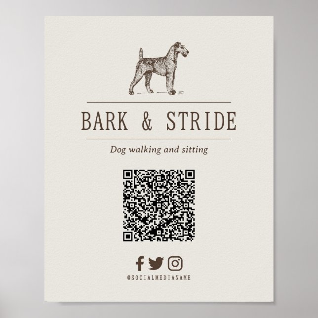 Affiche Scan de code QR personnalisé pour suivre l'entrepr (Devant)