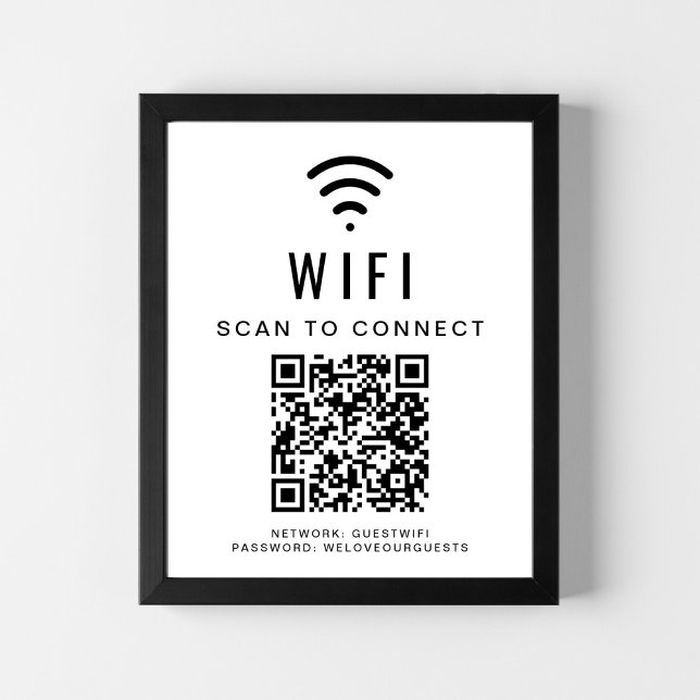 Affiche Scan du réseau Wifi pour se connecter au code QR (Créateur téléchargé)