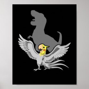 Affiche Scandale Parrot Birb Mèmes Drôle T-Rex Cockatiel