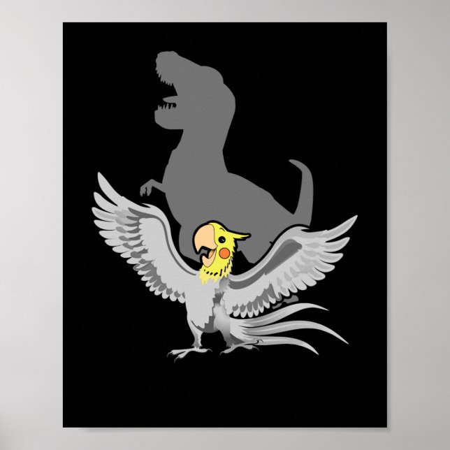 Affiche Scandale Parrot Birb Mèmes Drôle T-Rex Cockatiel (Devant)