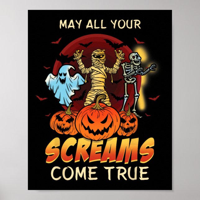 Affiche Scandale Skeleton Monstres Fantôme Funny Lazy Dépl (Devant)