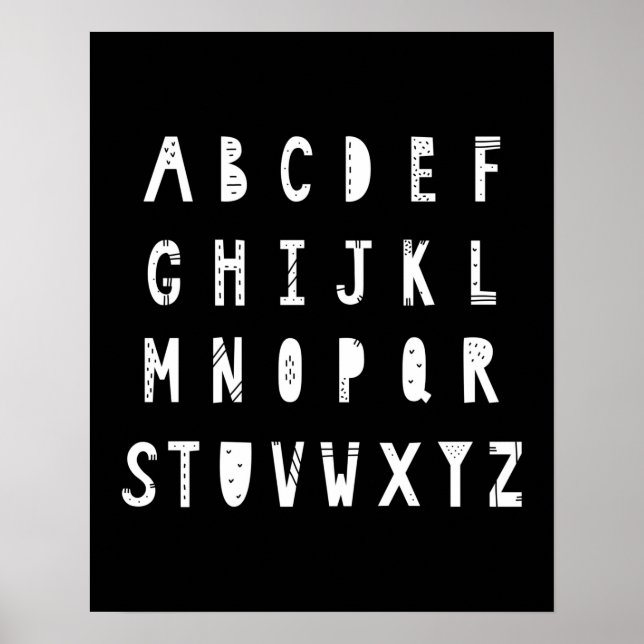 Affiche Scandi alphabet moderne Nursery (Devant)