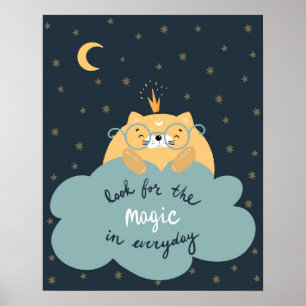 Affiche Scandi moderne look mignon pour la pépinière magiq