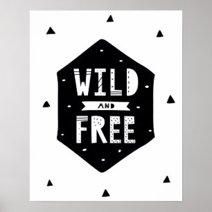 Affiche Scandi moderne sauvage et libre noir & blanc pépin