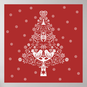 Affiche Scandinave nordique Arbre de Noël Magie