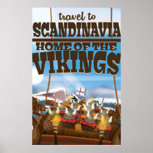 Affiche Scandinavie maison de l'affiche de dessin animé de