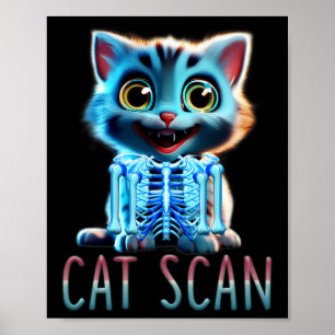 Affiche Scanner à chat Scan Ct Halloween Chat X-ray Pun Dr
