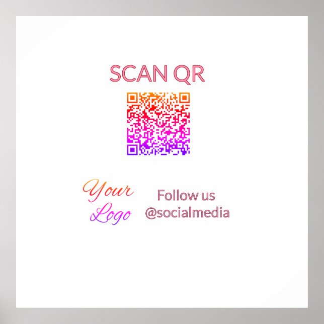 Affiche Scanner pour afficher le menu restaurant hôtel QR  (Devant)