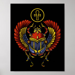 Affiche Scarab Ankh Egyptian Eye Of Horus Ancient Symbol