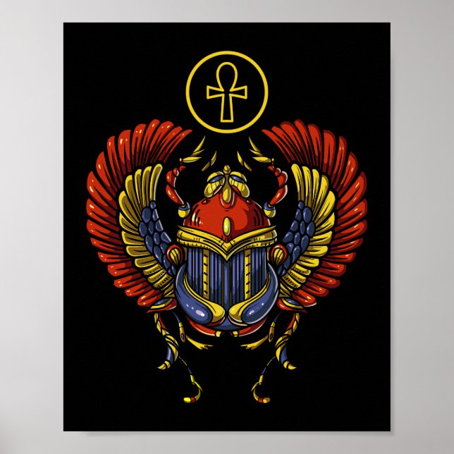 Affiche Scarab Ankh Egyptian Eye Of Horus Ancient Symbol (Devant)