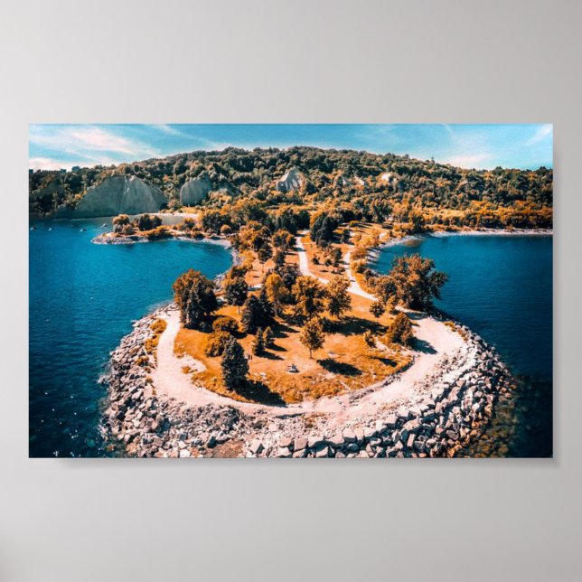 Affiche Scarborough Bluffs Canada stylisé (Devant)