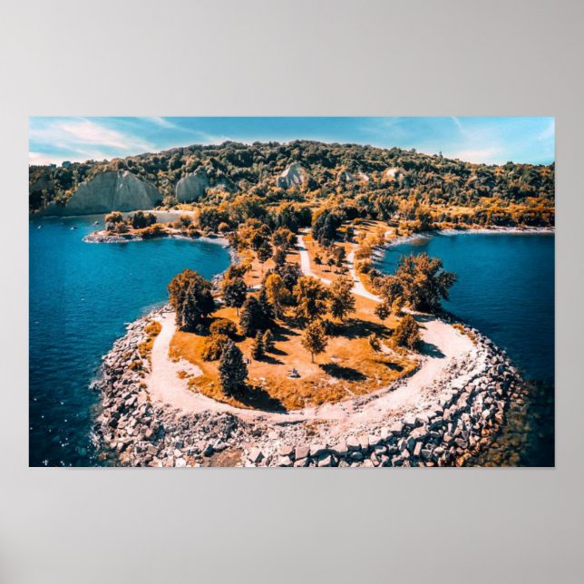 Affiche Scarborough Bluffs Canada stylisé (Devant)