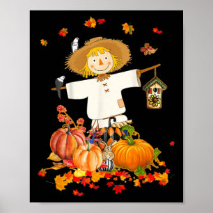 Affiche Scarecrow Automne Bonjour Automne Citrouille Thank