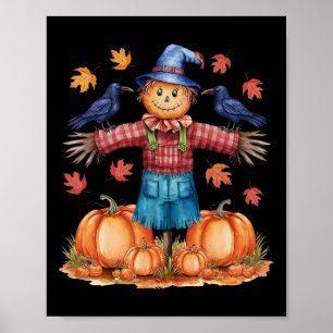 Affiche Scarecrow Automne Bonjour Automne Citrouille Thank