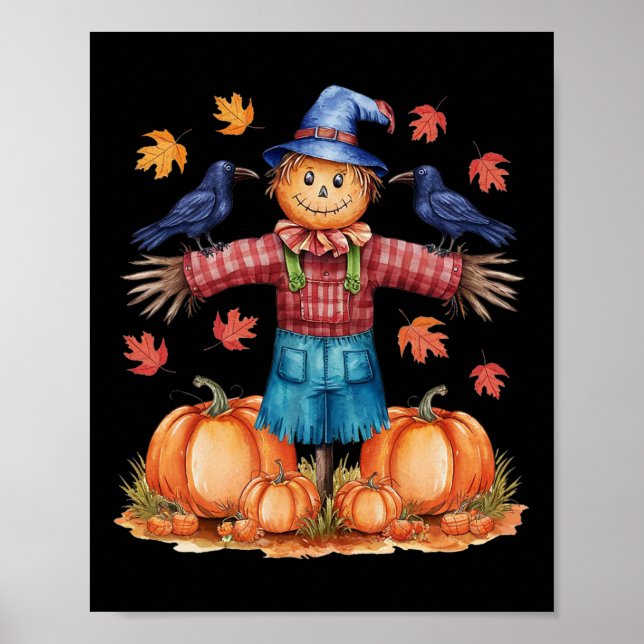 Affiche Scarecrow Automne Bonjour Automne Citrouille Thank (Devant)