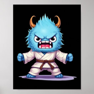 Affiche Scary Martial Arts Fighter Karate Boxer Comt Kung
