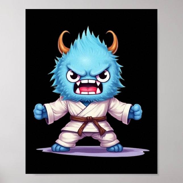 Affiche Scary Martial Arts Fighter Karate Boxer Comt Kung (Devant)