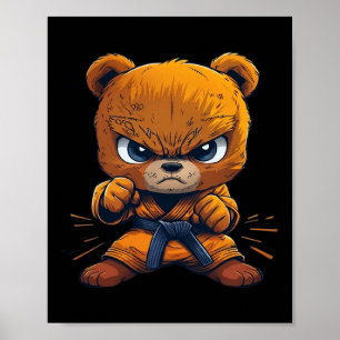 Affiche Scary Martial Arts Fighter Karate Boxer Comt Kung