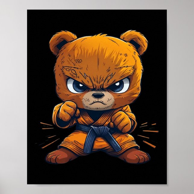 Affiche Scary Martial Arts Fighter Karate Boxer Comt Kung (Devant)