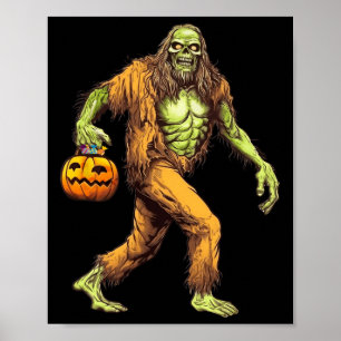Affiche Scary Sasquatch Bigfoot Zombie portant Halloween