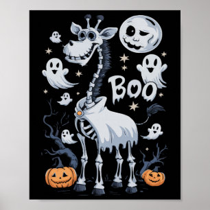 Affiche Scary Skeleton Giraffe Dans Ghosts Halloween