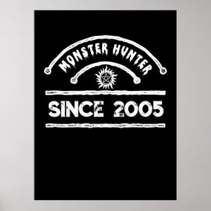 Affiche Sceau de Chasseur de Monstres Typographie en détre