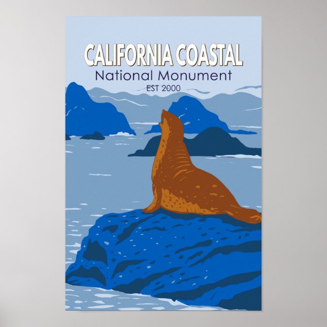 Affiche Sceau du port du monument national de Californie C (Devant)