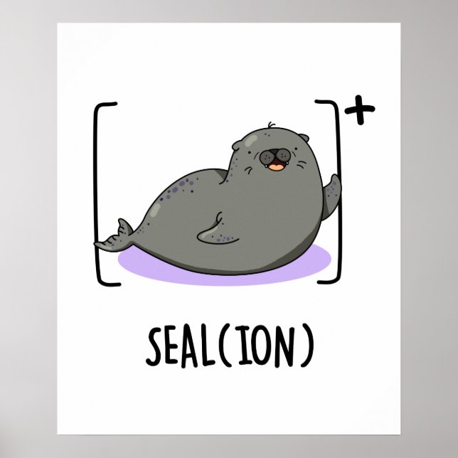 Affiche Sceau Ion Funny Mer Lion Pun (Devant)