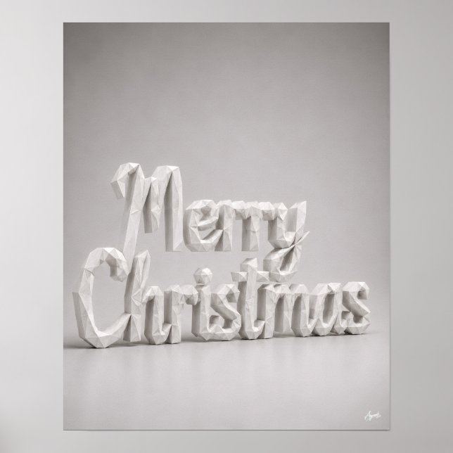Affiche Scénario Joyeux Noël en origami (Devant)