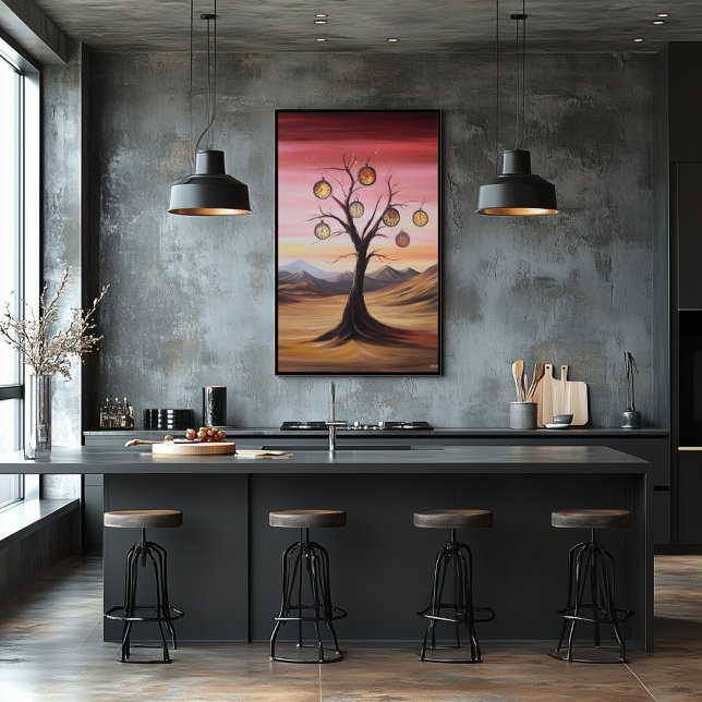 Affiche Scénario rêvé des montres à poches suspendues sur  (Créateur téléchargé)