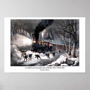 Affiche - SCÈNE AMÉRICAINE de CHEMIN DE FER :