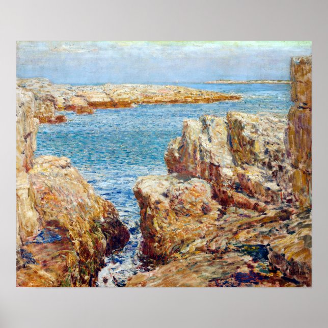 Affiche Scène côtière de Childe Hassam, Îles des Chaussure (Devant)