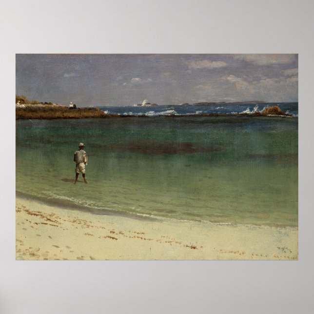 Affiche Scène côtière des Antilles par Albert Bierstadt (Devant)