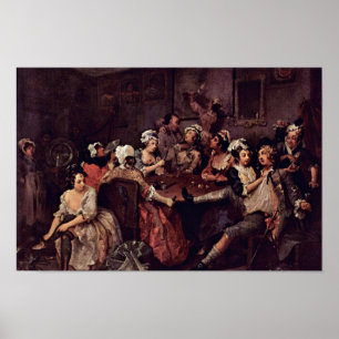 Affiche Scène Dans Une Taverne " Par Hogarth William