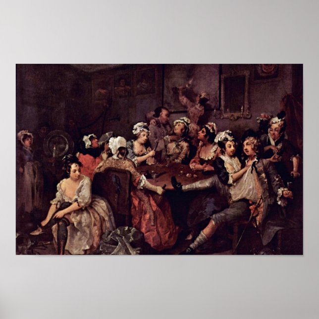 Affiche Scène Dans Une Taverne " Par Hogarth William (Devant)