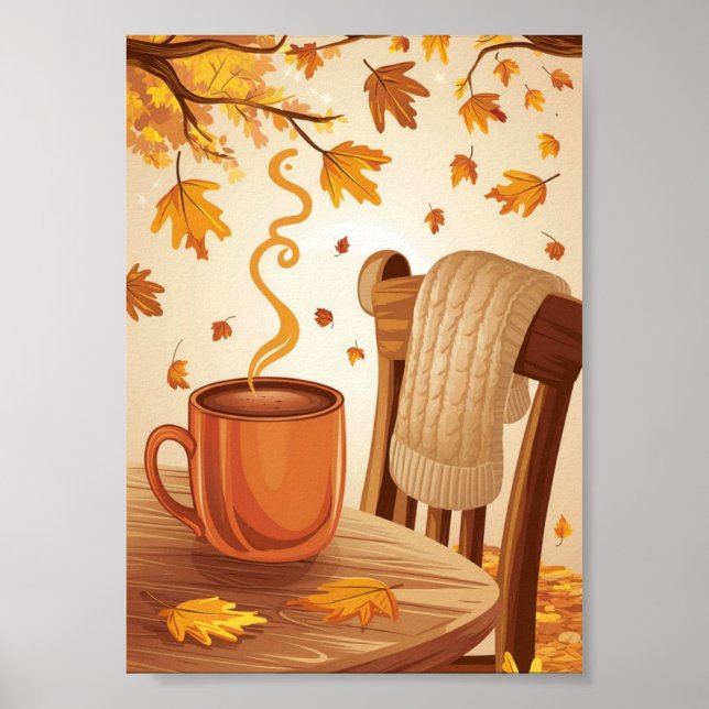 Affiche scène d'automne cosy téléchargement numérique art (Devant)
