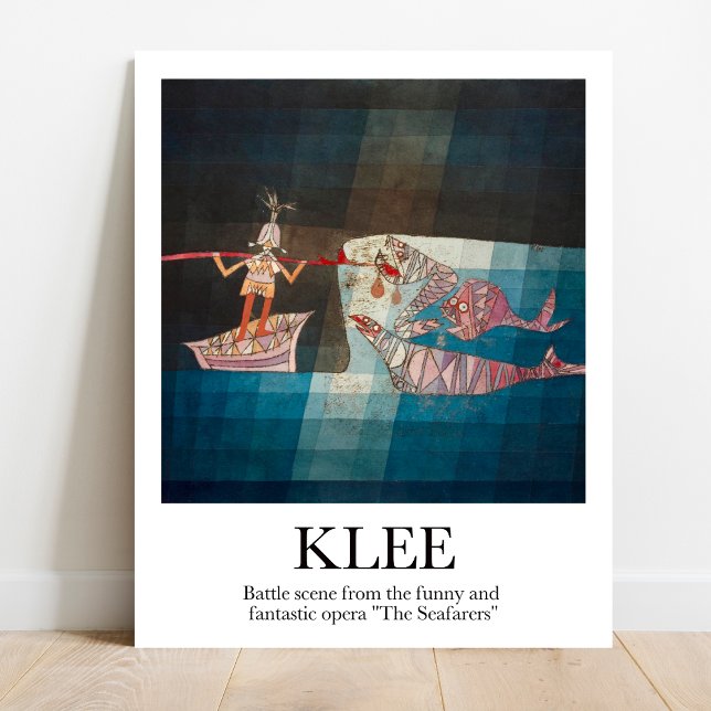 Affiche Scène de bataille par Paul Klee (Klee's colorful chaos!  Own "Battle Scene" poster. High-quality, ready to frame)