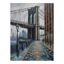 Scène de bord de mer à New York sous la pluie, Pon