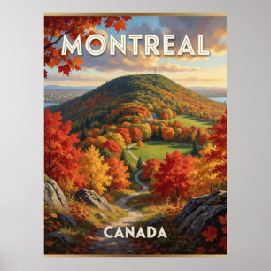 Affiche Scène de carte automnale à Montréal Canada