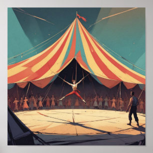 Affiche Scène de cirque minimaliste